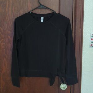 New with Tags 90 Degrees Black Long Sleeve Athleisure Athletic Sweatshirt Size M